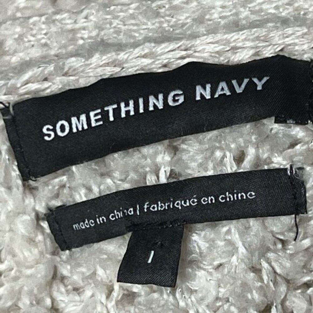 Something Navy Cozy Soft Chunky Knit Pearl Button Cardigan Sz L - Picture 5 of 6